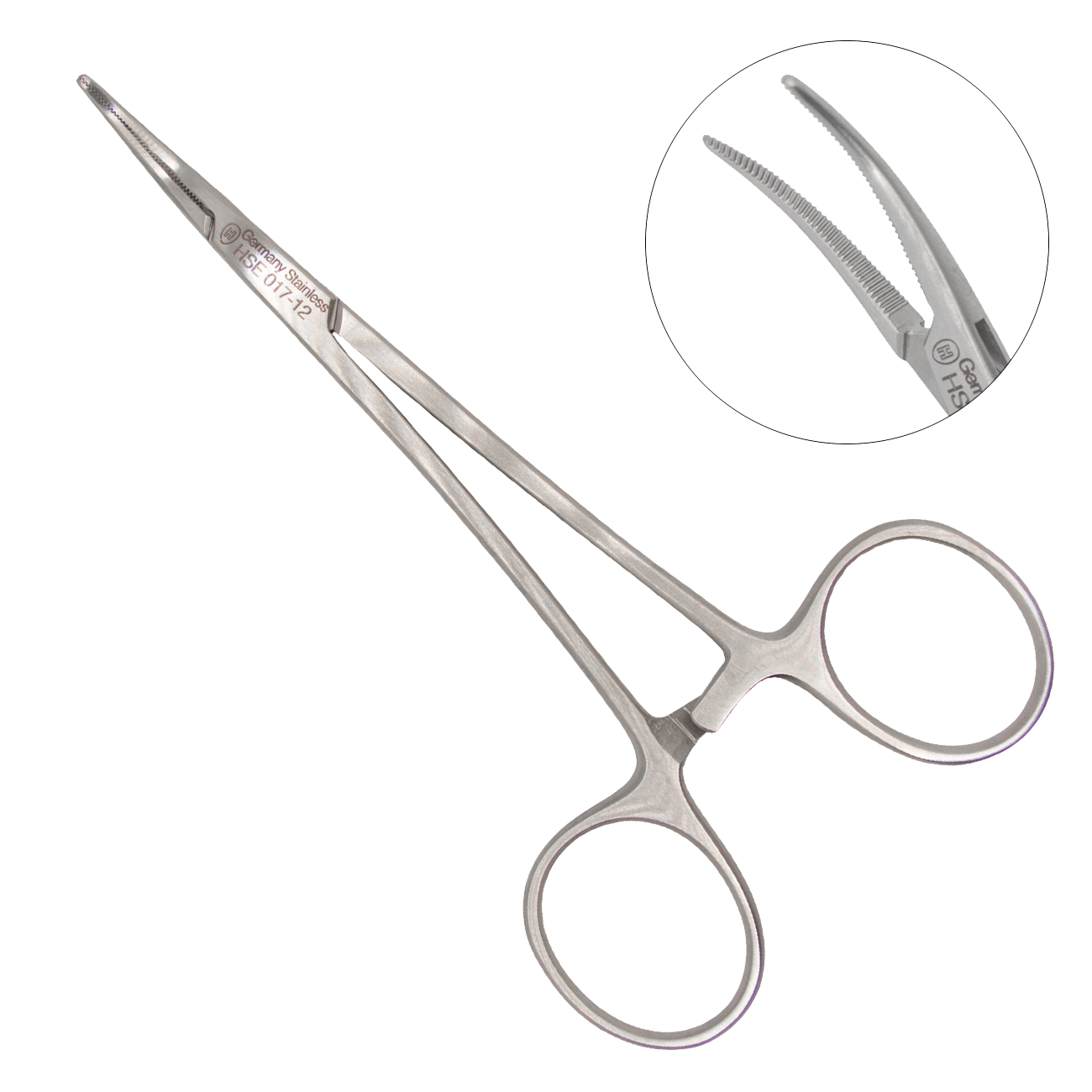 Атравматичный кровоостанавливающий зажим Micro-Halsted изогнутый диссектор, 125мм