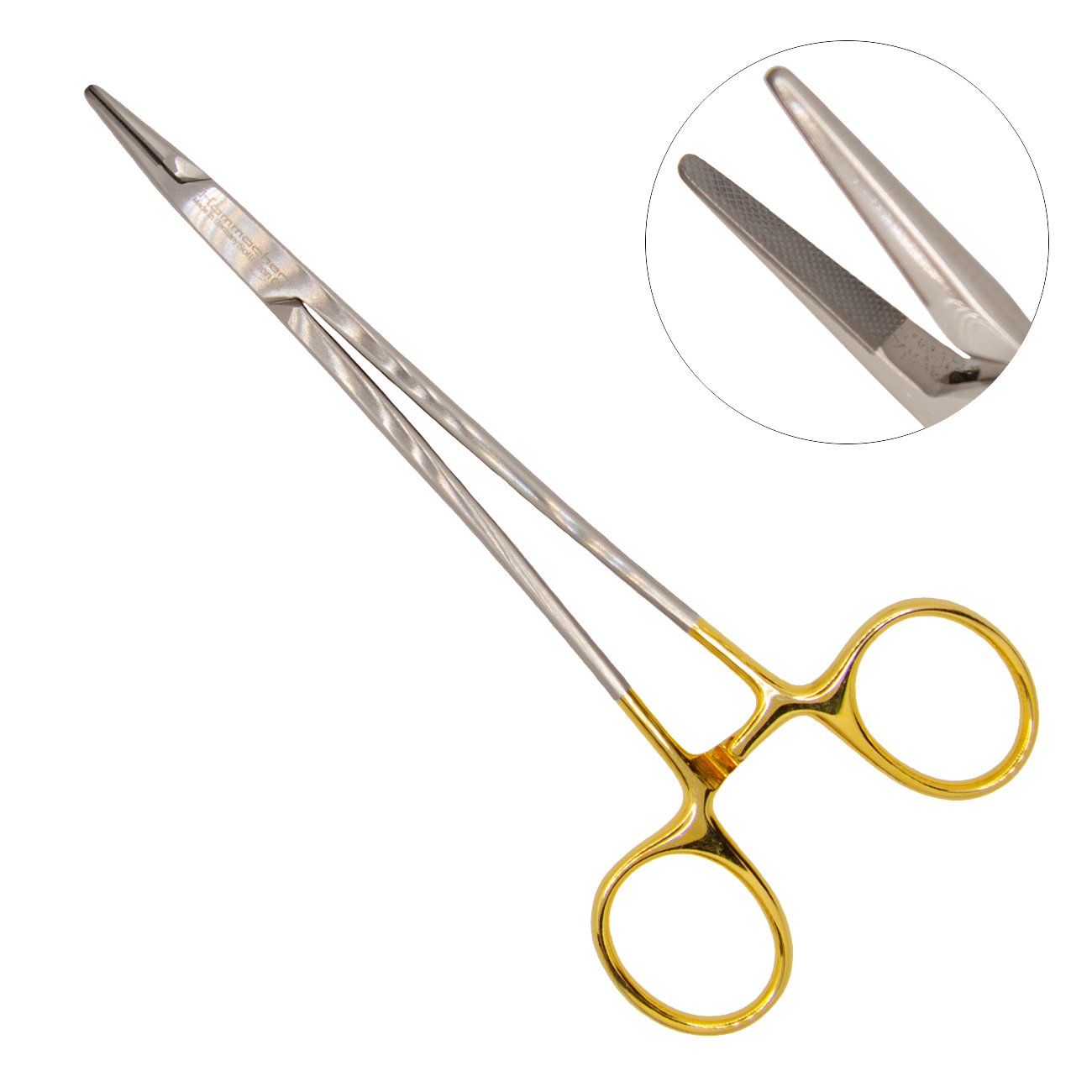 Зажим для шовной лигатуры (иглодержатель) Baby-Crile-Wood, твердосплавные вставки 150 мм