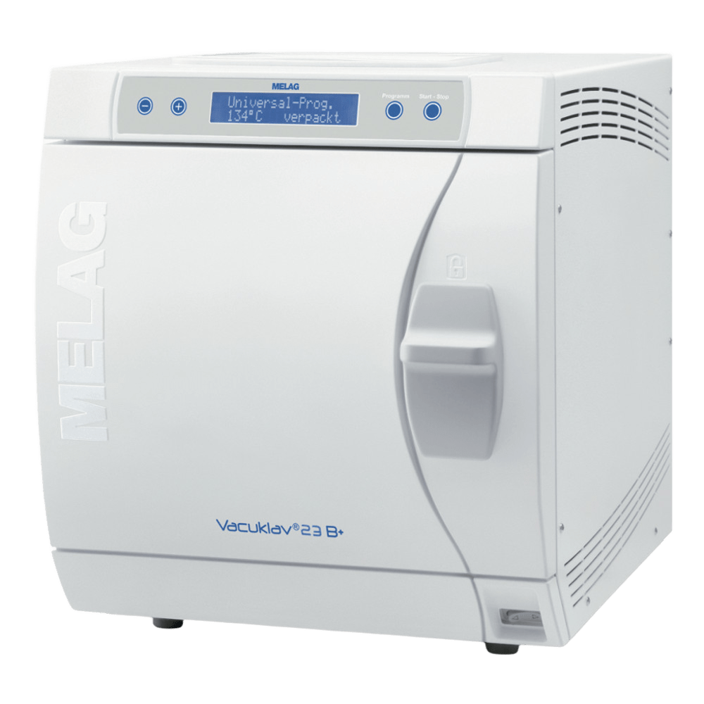 Паровой автоклав Vacuklav 23B+ MELAG 22 л ø25×45 см с автономным и водопроводным водоснабжением
