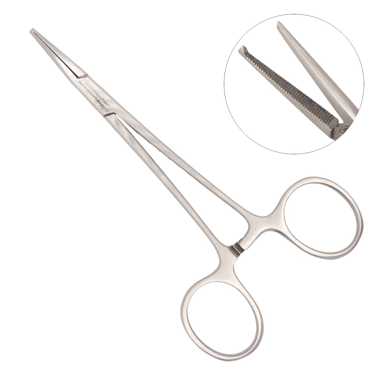 Прямой кровоостанавливающий зажим Wilhelm-Hammacher с зубом, 120мм