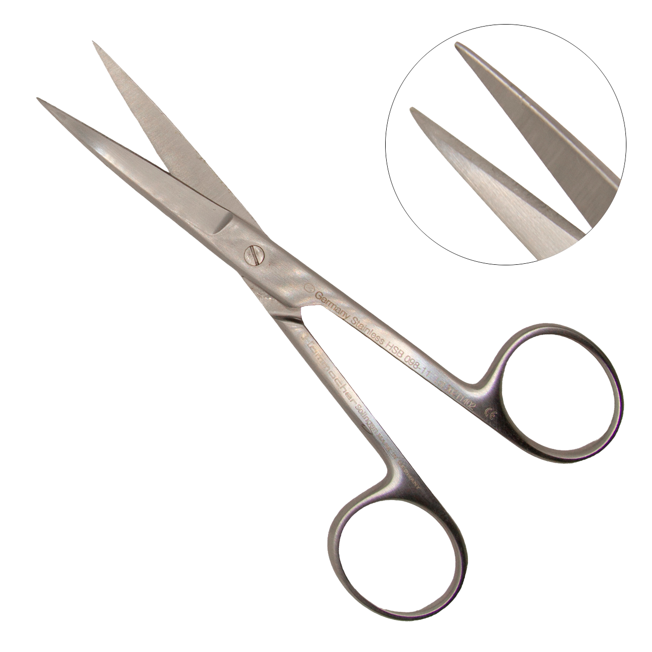 Хирургические прямые ножницы, острый/острый, 115 мм