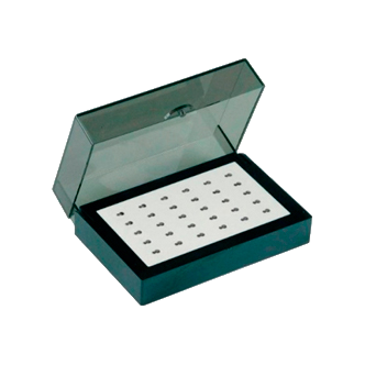 Автоклавируемый, пластиковый бокс для эндодонтических инструментов на 30шт., красные вставки