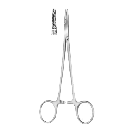 Зажим для шовной лигатуры (иглодержатель) Crile-Wood, с канавкой, 150 мм