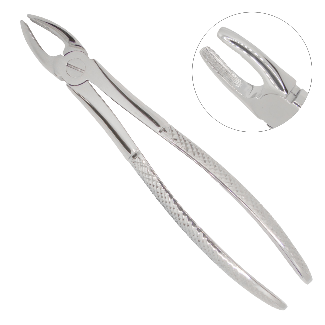 Щипцы № 1 для удаления верхних резцов и клыков (11,12,13,21,22,23), английская форма, нескользящие облегченные губки