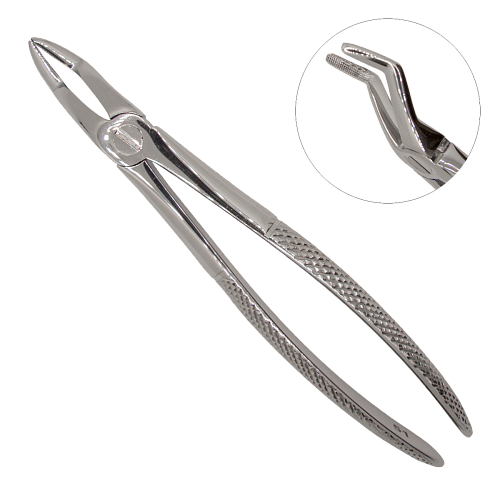 Щипцы №51 для удаления корней верхних зубов (11-18,21-28) английская форма, нескользящие, облегченные губки