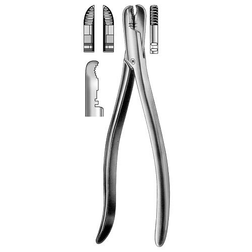 Формирующие ортодонтические, трехпалые щипцы Malotky для жесткой профильной проволоки max 3.0х1.5мм, 205мм