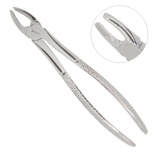 Щипцы № 1 для удаления верхних резцов и клыков (11,12,13,21,22,23), английская форма, нескользящие облегченные губки