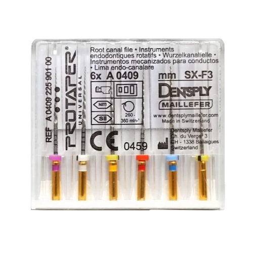 Машинные файлы для прохождения и расширения корневого канала ProTaper Universal Files