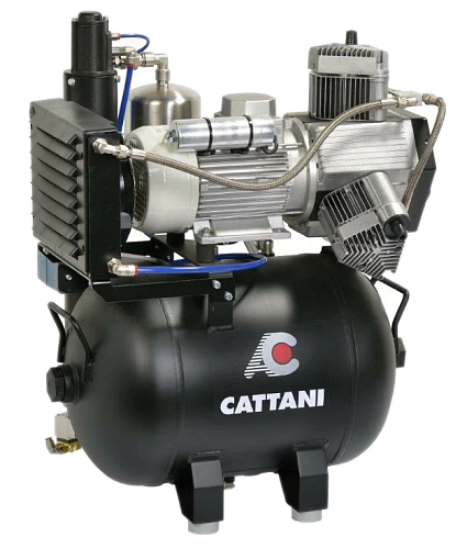 Компрессор на 3-4 установки, 3 цилиндра, с осушителем (без кожуха), ресивер 45 л Cattani