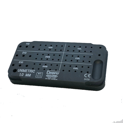 Автоклавируемый, пластиковый бокс для 30-и анкерных штифтов и 10-и разверток Unimetric Tray 1,0