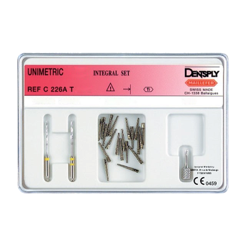 Анкерные титановые штифты Unimetric Single set, уп/20шт+3инструмента