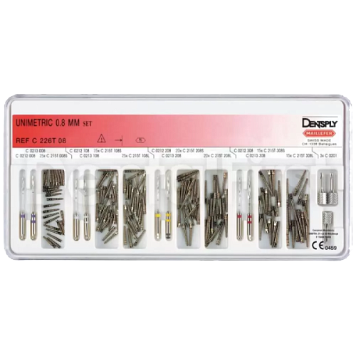 Набор титановых штифтов Unimetric Start kit 0.8 компл/145шт + 10 инструментов