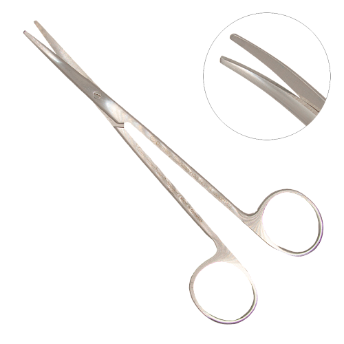 Хирургические изогнутые ножницы Baby-Metzenbaum тупой/тупой (диссекционные), 145 мм