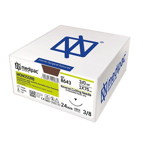 Хирургическая резорбируемая нить Monosorb полидиоксанон 180-220 дней с иглой