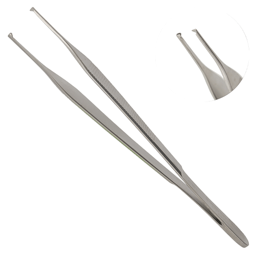 Хирургический пинцет Micro-Adson, тонкий, шипы 1:2, 150 мм