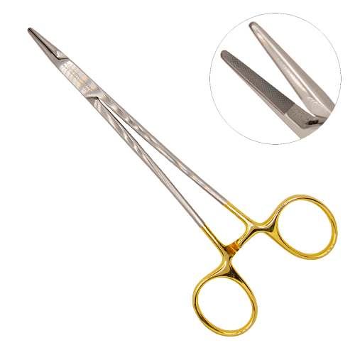 Зажим для шовной лигатуры (иглодержатель) Baby-Crile-Wood, твердосплавные вставки 150 мм