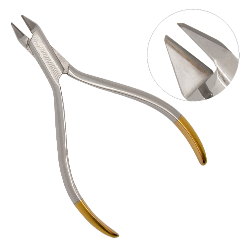 Ортодонтические щипцы  бокорезы для лигатур до 0,25-0,4 мм, 125 мм, твердосплавная вставка, головка 0°