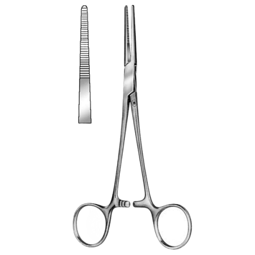 Прямой, атравматичный, кровоостанавливающий зажим Kelly, 140мм