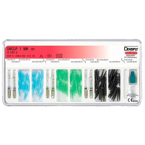 Беззольные штифты Uniclip Set 1,0mm в наборе, 120шт+инструменты