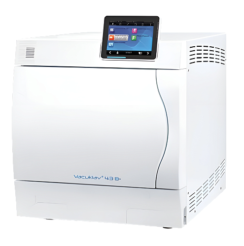 Паровой автоклав Vacuklav 43B+ MELAG 22 л ø25×45 см с автономным и водопроводным водоснабжением цветной сенсорный дисплей