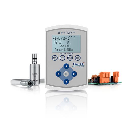 Встраиваемый комплект Bien-Air: мотор, блок и панель управления OPTIMA MX2int set DMX2 PRO 24Vac, тубинг, принадлежности