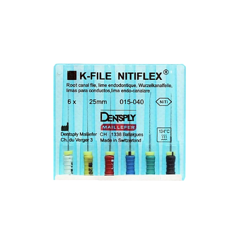 Гибкие никель-титановые файлы для ручного расширения корневого канала, NiTiFlex File, уп/6шт.